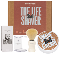 Men Rock Ultimate Shaving Gift Set Sandalwood Skutimosi rinkinys su dviašmeniu skustuvu, 1vnt