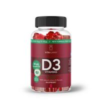 VitaYummy D3 Vitaminai guminukai su vitaminu D3, aviečių skonio, 60 vnt.