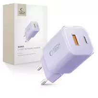 Tech-Protect NCM33 PD 33W QC3.0 USB-C / USB-C laidinis įkroviklis – violetinės spalvos
