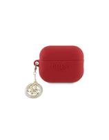 Guess 3D Rubber 4G Diamond Charm dėklas, skirtas AirPods Pro 2 – raudonas