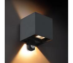 BRILAGI - LED lauko sieninis šviestuvas su jutikliu CUBE LED/6W/230V antracitas