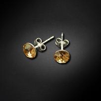 Sidabriniai auskarai moterims DiamondSky „Classic II (Golden Shadow)“ su Swarovski kristalais