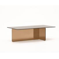 Rudos spalvos iš stiklo kavos staliukas 60x120 cm Zaren – Kave Home