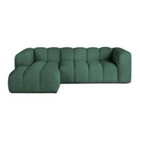 Žalios spalvos iš velveto kampinė sofa (su kairiuoju kampu/su gultu) Cube – Bonami Selection