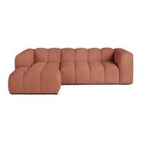 Terakotos spalvos iš velveto kampinė sofa (su kairiuoju kampu/su gultu) Cube – Bonami Selection