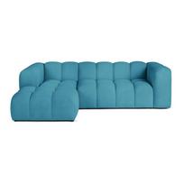 Turkio spalvos iš velveto kampinė sofa (su kairiuoju kampu/su gultu) Cube – Bonami Selection