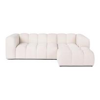 Kreminės spalvos iš velveto kampinė sofa (su dešiniuoju kampu/su gultu) Cube – Bonami Selection