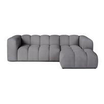 Pilkos spalvos iš velveto kampinė sofa (su dešiniuoju kampu/su gultu) Cube – Bonami Selection