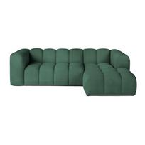 Žalios spalvos iš velveto kampinė sofa (su dešiniuoju kampu/su gultu) Cube – Bonami Selection