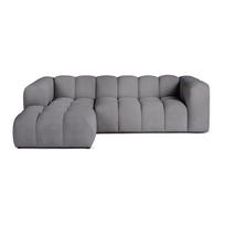 Pilkos spalvos iš velveto kampinė sofa (su kairiuoju kampu/su gultu) Cube – Bonami Selection