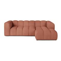Terakotos spalvos iš velveto kampinė sofa (su dešiniuoju kampu/su gultu) Cube – Bonami Selection