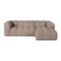 Taupe spalvos iš velveto kampinė sofa (su dešiniuoju kampu/su gultu) Cube – Bonami Selection