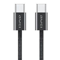AWEI Cable CL-219T USB-C to USB-C 60W black/black for iPhone 15