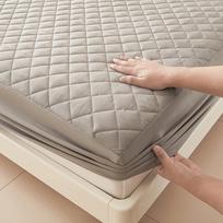 Neperšlampanti priglundanti paklodė su 360° elastine juosta, dygsniuotas čiužinio apsauginis užvalkalas viengulei, dvigulei, King, Queen dydžio paklodei only pillowcases šviesiai pilka spalva