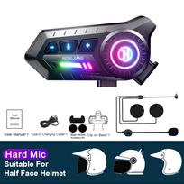 HENGJIANG X3 Bluetooth 6.0 Šalmo Ausinės Vandeniui Atsparios RGB Šviesos Motociklo Domofonas raudona