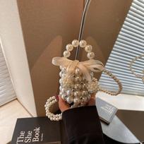 Premium bag women's summer new niche pearl messenger bag portable mini bucket bag