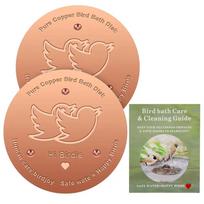 2 vnt. varinis paukščių vonelės valymo diskas, 0,6 mm grynas varis su trijų taškų atrama, universalus tinka lauko paukščių vonelėms 2 pack beige