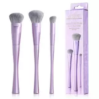 JESSUP_SET Prabangus violetinis veido padengimo trio makiažo šepetėlių rinkinys T513 3vnt.