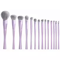 JESSUP_SET Prabangus violetinės spalvos makiažo šepetėlių rinkinys T512 14 vnt.