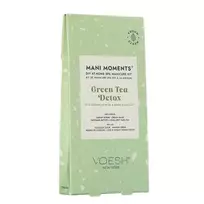 VOESH_SET Mani Moments Green Tea Detox manikiūro rinkinys cukraus šveitiklis + kreminė kaukė + masažinis sviestas + nagų dildė