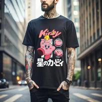 100% medvilnės UNISEX MARŠKINĖLIAI VYRIŠKI MOTERIŠKI Kirby Marškinėliai Kirby Nintendo Retro Žaidimai Japonija Marškinėliai Anime Marškinėliai Visų Dydžių 428 S juoda
