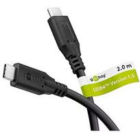 Goobay USB-C™ Cable, USB4™, 100 W, 20Gbit/s, Power Delivery, 2 m, Black 74197