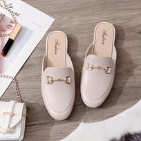Outer Wear Casual Fashion Sandal Slipper Lazy Shoes Baotou Half Slippers Female 36 smėlis
