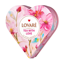 LOVARE with love širdelė 34 piramidės juodosios ir žaliosios arbatos