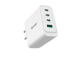 Adapteris Sponge C4 100W GaN, USB-C/USB-A, balta