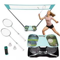 Badmintono rinkinys 4in1 su lagaminu, raketėmis ir tinklu