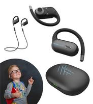 Ausinės PowerLocus BT TW Jumpy kids, atviros, belaidės, juodos/mėlynos
