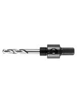 Adapteris su centravimo grąžtu bimetaliniams skylių pjūklams 14-30 mm, šešiakampis