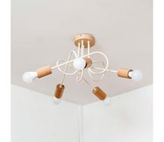 Prie lubų montuojama liustra OXFORD 5xE27/15W/230V pušis/kreminė