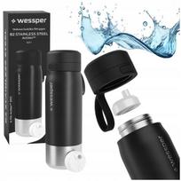 Wessper rinkinys plieninis butelis 0,7 l juodas + butelio filtro kasetė