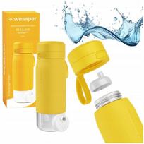 Wessper rinkinys stiklinis butelis 0,5 l geltonos spalvos + butelio filtro kasetė