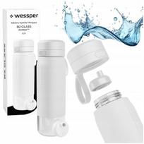 Stiklinis bidonas su filtru 700ml Wessper B2 Actitex baltas
