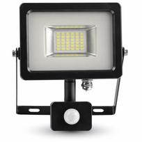 LED prožektorius 20W su jutikliu. Juodas/pilkas korpusas SMD 3000K