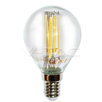 LED lemputė - 4W filamentas E14 P45 2700K reguliuojama V-TAC