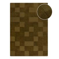 Rankų darbo iš vilnos kilimas khaki spalvos 200x290 cm Checkerboard – Flair Rugs