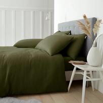 Khaki spalvos iš flanelės dvigulė/itin ilga patalynė 230x220 cm Brushed – Catherine Lansfield