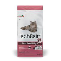 SCHESIR Sterilized & Light sausas kačių ėdalas suaugusioms katėms su kumpiu, 10 kg
