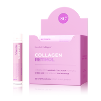 Geriamo jūrinio kolageno + retinolio šotai - Swedish Collagen Retinol Shots (odai, plaukams, nagams, prieš senėjimą), 20×25 ml