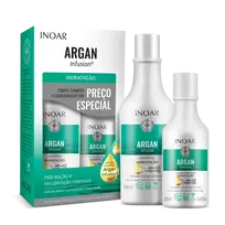 INOAR ARGAN INFUSION HYDRATING DUO KIT - plaukus drėkinantis šampūno ir kondicionieriaus rinkinys 500 ml+250 ml