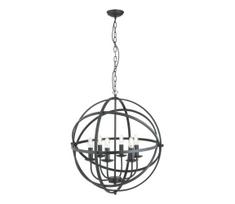 Searchlight 2476-6BK - Pakabinama liustra ORBIT ant grandinės 6xE14/60W/230V juoda