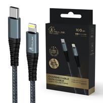 Extralink SMART LIFE CABLE 27W, USB-C to Lightning 100cm, TPE, 9V 3A, Black