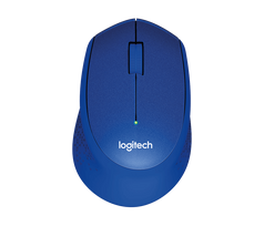 LOGITECH M330 SILENT PLUS Mouse 3 buttons wireless 2.4 GHz USB wireless receiver blue