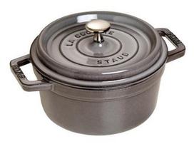 Staub round cast iron pot - Graphite, 2.2 ltr