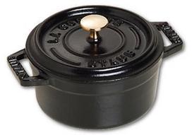 Staub Mini Round Cast Iron Pot - 250 ml, Black