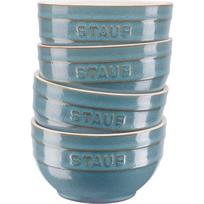 Set of 4 Staub round bowls - 14 cm, Antique turquoise