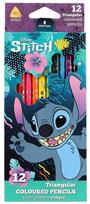 Spalvoti pieštukai DISNEY Stitch Blue, tribriauniai, 12 spalvų